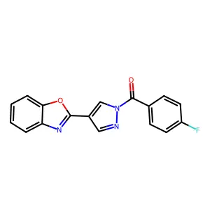 [4-(1,3-benzoxazol-2-yl)-1H-pyrazol-1-yl](4-fluorophenyl)methanone structure