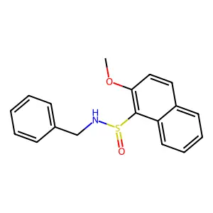 N-benzyl-2-methoxynaphthalene-1-sulfinamide structure
