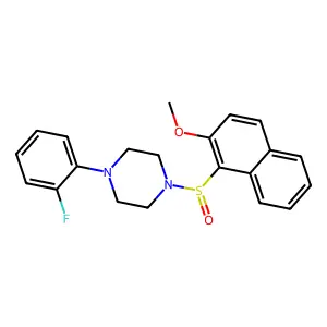1-(2-Fluorophenyl)-4-[(2-methoxy-1-naphthyl)sulfinyl]piperazine structure