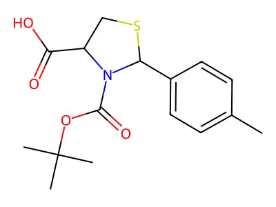 3-(Tert-butoxycarbonyl)-2-(4-methylphenyl)-1,3-thiazolane-4-carboxylic acid structure