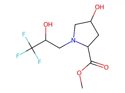 Methyl 4-hydroxy-1-(3,3,3-trifluoro-2-hydroxypropyl)pyrrolidine-2-carboxylate structure