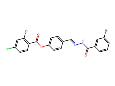 [4-[[(3-Bromobenzoyl)hydrazinylidene]methyl]phenyl] 2,4-dichlorobenzoate structure