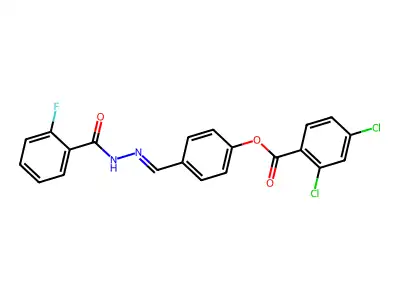 [4-[[(2-Fluorobenzoyl)hydrazinylidene]methyl]phenyl] 2,4-dichlorobenzoate structure