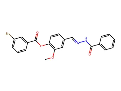[4-[(Benzoylhydrazinylidene)methyl]-2-methoxyphenyl] 3-bromobenzoate structure
