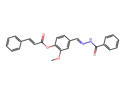 [4-[(Benzoylhydrazinylidene)methyl]-2-methoxyphenyl] 3-phenylprop-2-enoate structure