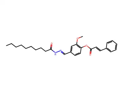 [4-[(Decanoylhydrazinylidene)methyl]-2-methoxyphenyl] 3-phenylprop-2-enoate structure