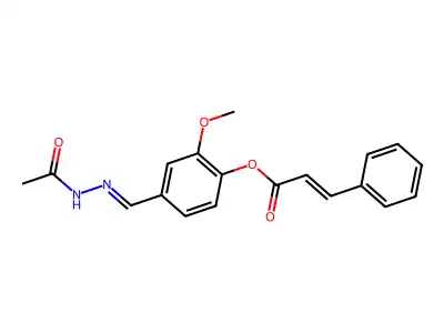 [4-[(Acetylhydrazinylidene)methyl]-2-methoxyphenyl] 3-phenylprop-2-enoate structure