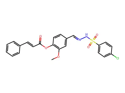 4-(2-((4-CL-Phenyl)sulfonyl)carbohydrazonoyl)-2-methoxyphenyl 3-phenylacrylate structure