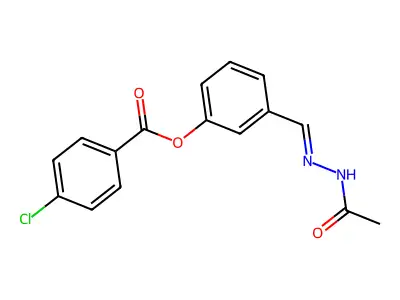 [3-[(Acetylhydrazinylidene)methyl]phenyl] 4-chlorobenzoate structure
