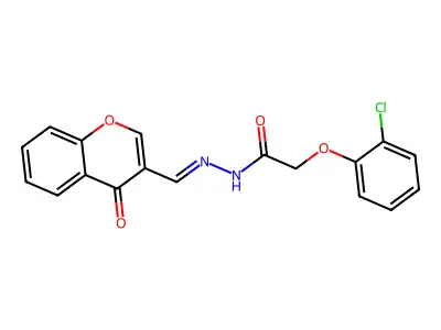 2-(2-chlorophenoxy)-N'-[(E)-(4-oxo-4H-chromen-3-yl)methylidene]acetohydrazide structure