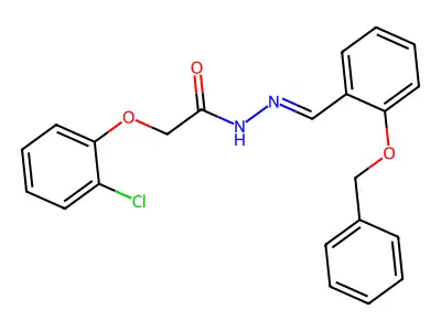 2-(2-chlorophenoxy)-N-[(2-phenylmethoxyphenyl)methylideneamino]acetamide structure