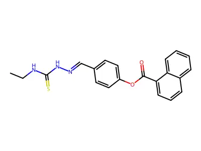 [4-[(Ethylcarbamothioylhydrazinylidene)methyl]phenyl] naphthalene-1-carboxylate structure