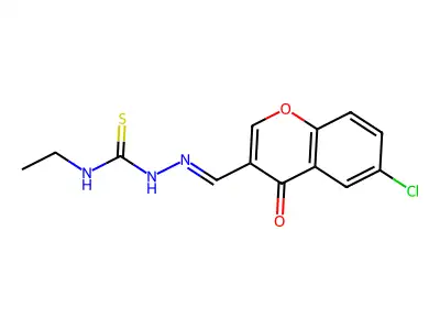2-((6-Chloro-4-oxo-4H-chromen-3-yl)methylene)-N-ethylhydrazinecarbothioamide structure