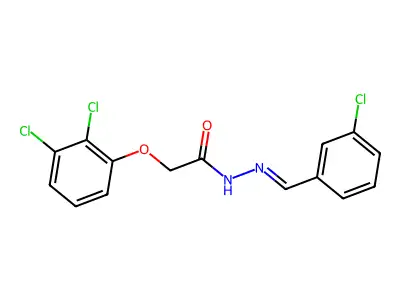 N-[(3-chlorophenyl)methylideneamino]-2-(2,3-dichlorophenoxy)acetamide structure