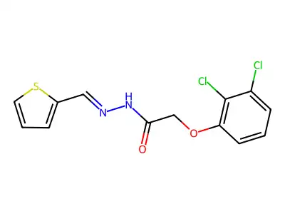 2-(2,3-dichlorophenoxy)-N-(thiophen-2-ylmethylideneamino)acetamide structure