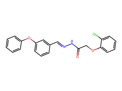 2-(2-chlorophenoxy)-N-[(3-phenoxyphenyl)methylideneamino]acetamide structure