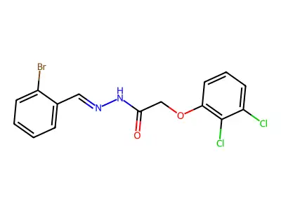 N-[(2-bromophenyl)methylideneamino]-2-(2,3-dichlorophenoxy)acetamide structure