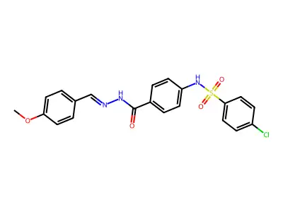 4-[(4-chlorophenyl)sulfonylamino]-N-[(4-methoxyphenyl)methylideneamino]benzamide structure