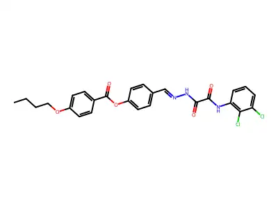 4-(2-((2,3-Dichloroanilino)(oxo)acetyl)carbohydrazonoyl)phenyl 4-butoxybenzoate structure