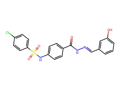 4-[(4-chlorophenyl)sulfonylamino]-N-[(3-hydroxyphenyl)methylideneamino]benzamide structure