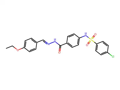 4-[(4-chlorophenyl)sulfonylamino]-N-[(4-ethoxyphenyl)methylideneamino]benzamide structure