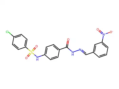 4-[(4-chlorophenyl)sulfonylamino]-N-[(3-nitrophenyl)methylideneamino]benzamide structure