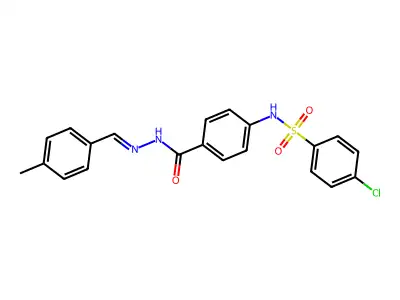 4-[(4-chlorophenyl)sulfonylamino]-N-[(4-methylphenyl)methylideneamino]benzamide structure
