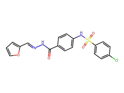 4-[(4-chlorophenyl)sulfonylamino]-N-(furan-2-ylmethylideneamino)benzamide structure