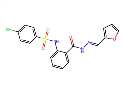 2-[(4-chlorophenyl)sulfonylamino]-N-(furan-2-ylmethylideneamino)benzamide structure
