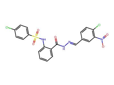 N-[(4-chloro-3-nitrophenyl)methylideneamino]-2-[(4-chlorophenyl)sulfonylamino]benzamide structure