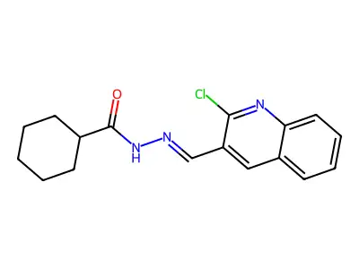 N'-[(E)-(2-chloroquinolin-3-yl)methylidene]cyclohexanecarbohydrazide structure
