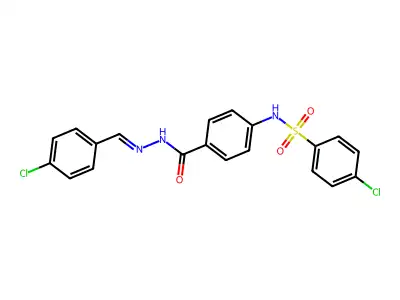 N-[(4-chlorophenyl)methylideneamino]-4-[(4-chlorophenyl)sulfonylamino]benzamide structure