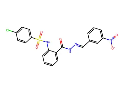 2-[(4-chlorophenyl)sulfonylamino]-N-[(3-nitrophenyl)methylideneamino]benzamide structure