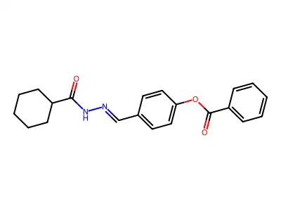 [4-[(Cyclohexanecarbonylhydrazinylidene)methyl]phenyl] benzoate structure