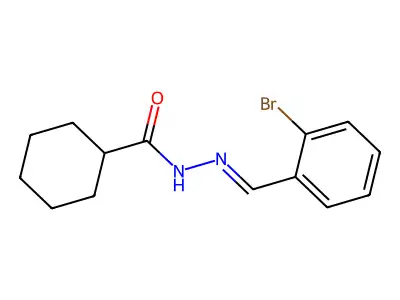 N-[(2-bromophenyl)methylideneamino]cyclohexanecarboxamide structure
