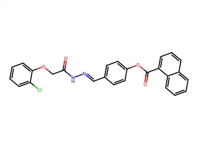 [4-[[[2-(2-chlorophenoxy)acetyl]hydrazinylidene]methyl]phenyl] Naphthalene-1-carboxylate structure