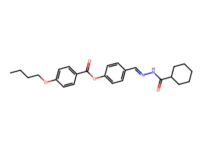 [4-[(Cyclohexanecarbonylhydrazinylidene)methyl]phenyl] 4-butoxybenzoate structure