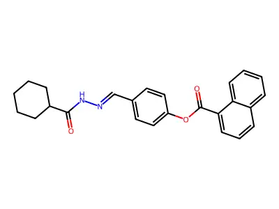 [4-[(Cyclohexanecarbonylhydrazinylidene)methyl]phenyl] naphthalene-1-carboxylate structure