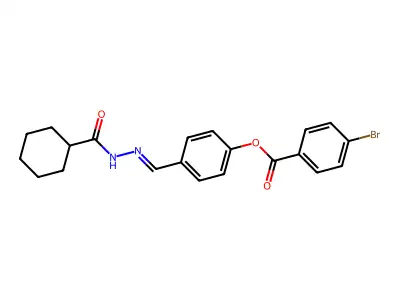 [4-[(Cyclohexanecarbonylhydrazinylidene)methyl]phenyl] 4-bromobenzoate structure