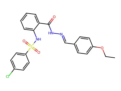 2-[(4-chlorophenyl)sulfonylamino]-N-[(4-ethoxyphenyl)methylideneamino]benzamide structure