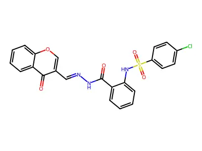 2-[(4-chlorophenyl)sulfonylamino]-N-[(4-oxochromen-3-yl)methylideneamino]benzamide structure