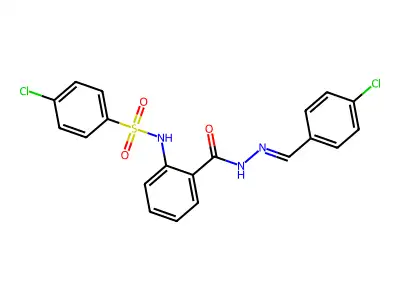 N-[(4-chlorophenyl)methylideneamino]-2-[(4-chlorophenyl)sulfonylamino]benzamide structure