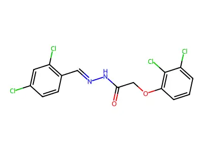2-(2,3-dichlorophenoxy)-N-[(2,4-dichlorophenyl)methylideneamino]acetamide structure
