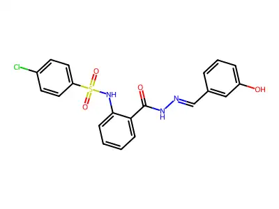 2-[(4-chlorophenyl)sulfonylamino]-N-[(3-hydroxyphenyl)methylideneamino]benzamide structure