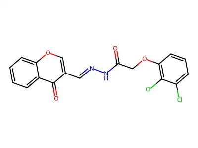 2-(2,3-dichlorophenoxy)-N-[(4-oxochromen-3-yl)methylideneamino]acetamide structure