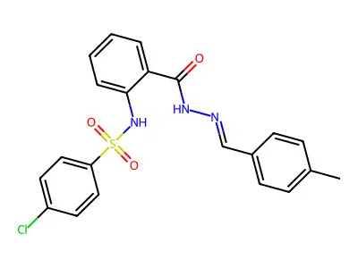 2-[(4-chlorophenyl)sulfonylamino]-N-[(4-methylphenyl)methylideneamino]benzamide structure