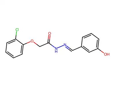 2-(2-chlorophenoxy)-N-[(3-hydroxyphenyl)methylideneamino]acetamide structure