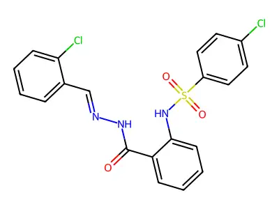 N-[(2-chlorophenyl)methylideneamino]-2-[(4-chlorophenyl)sulfonylamino]benzamide structure