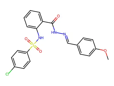 2-[(4-chlorophenyl)sulfonylamino]-N-[(4-methoxyphenyl)methylideneamino]benzamide structure
