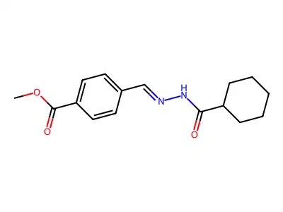 Methyl 4-[(cyclohexanecarbonylhydrazinylidene)methyl]benzoate structure